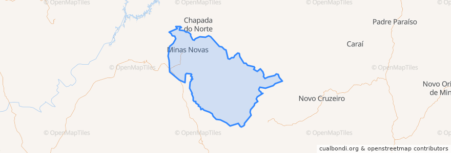 Mapa de ubicacion de Minas Novas.