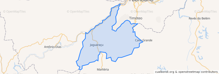 Mapa de ubicacion de Jaguaraçu.