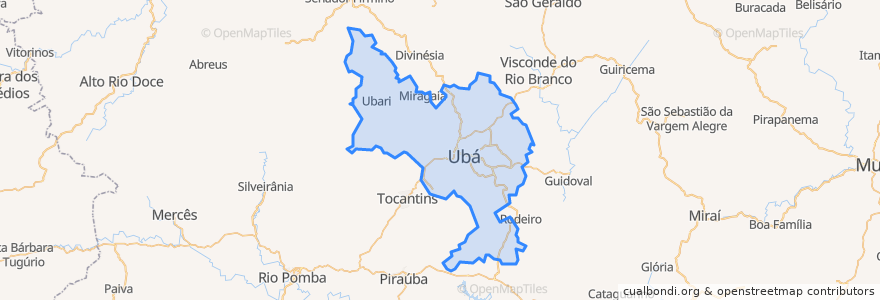 Mapa de ubicacion de Ubá.