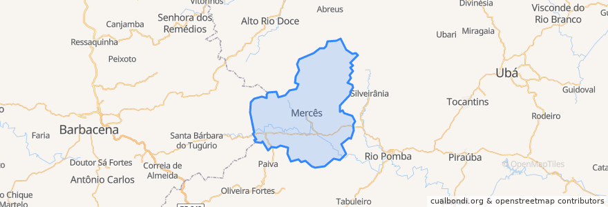 Mapa de ubicacion de Mercês.