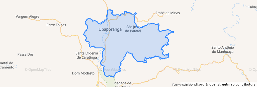 Mapa de ubicacion de Ubaporanga.