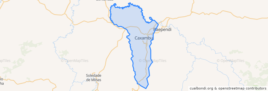 Mapa de ubicacion de Caxambu.