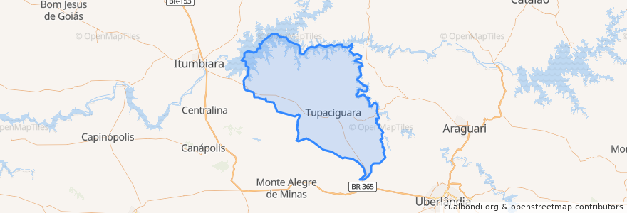 Mapa de ubicacion de Tupaciguara.