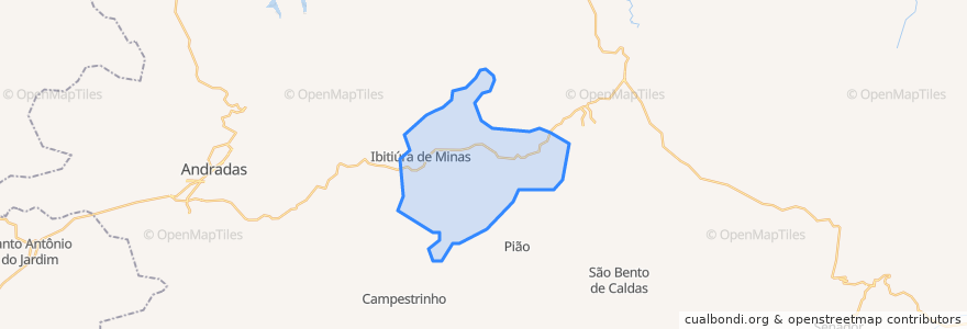 Mapa de ubicacion de Ibitiúra de Minas.