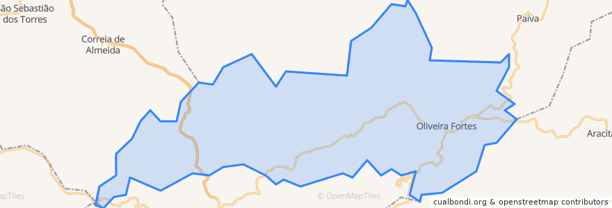 Mapa de ubicacion de Oliveira Fortes.