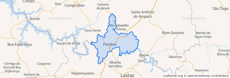 Mapa de ubicacion de Perdões.