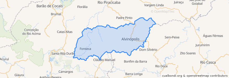 Mapa de ubicacion de Alvinópolis.