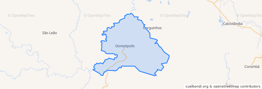 Mapa de ubicacion de Doresópolis.