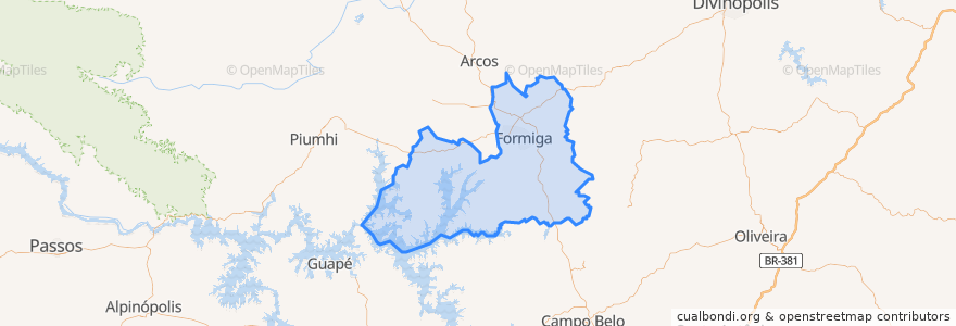 Mapa de ubicacion de Formiga.