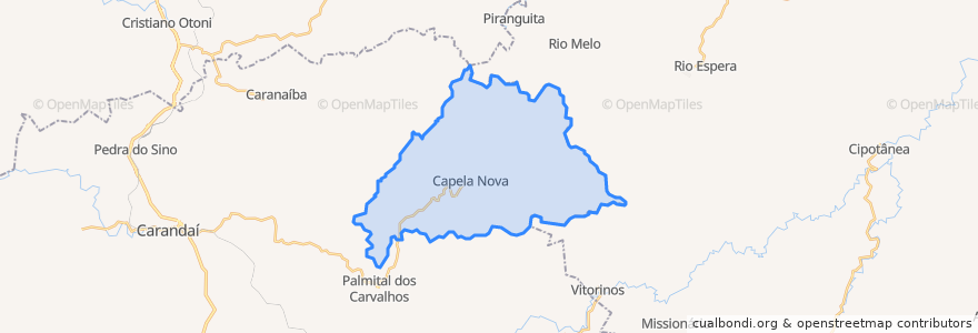 Mapa de ubicacion de Capela Nova.