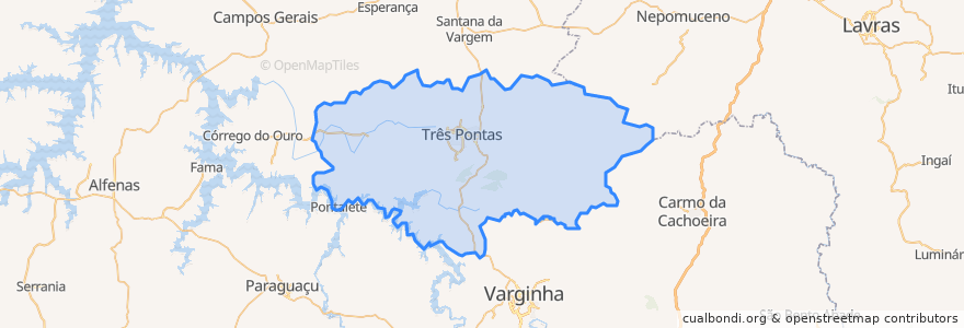 Mapa de ubicacion de Três Pontas.