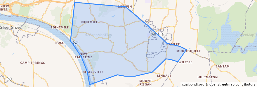 Mapa de ubicacion de Pierce Township.