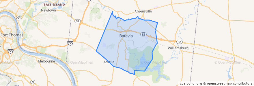 Mapa de ubicacion de Batavia Township.