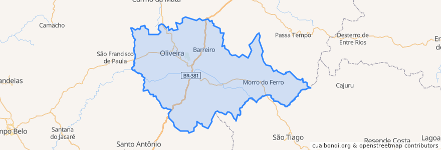 Mapa de ubicacion de Oliveira.