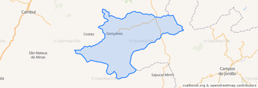 Mapa de ubicacion de Gonçalves.