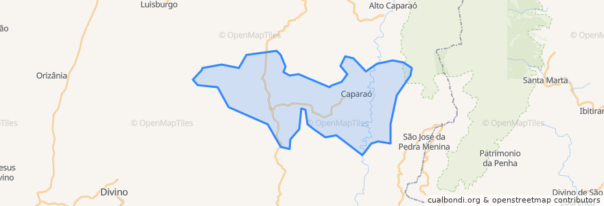 Mapa de ubicacion de Caparaó.