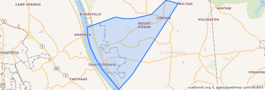 Mapa de ubicacion de Ohio Township.