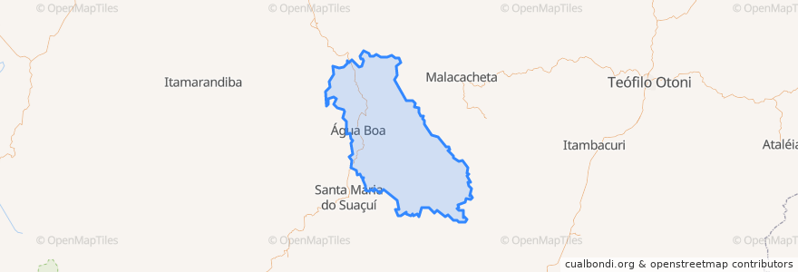 Mapa de ubicacion de Água Boa.