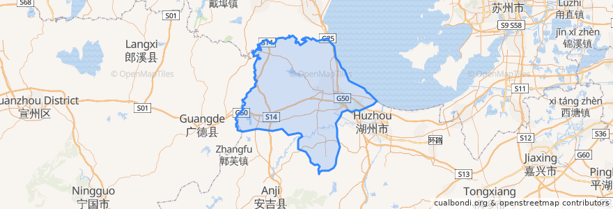 Mapa de ubicacion de 长兴县.