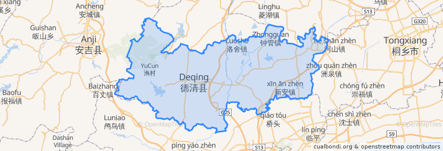 Mapa de ubicacion de Contea di Deqing.