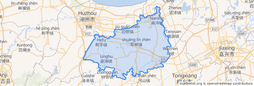 Mapa de ubicacion de 南浔区.