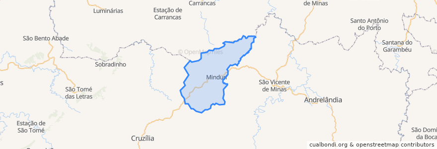 Mapa de ubicacion de Minduri.