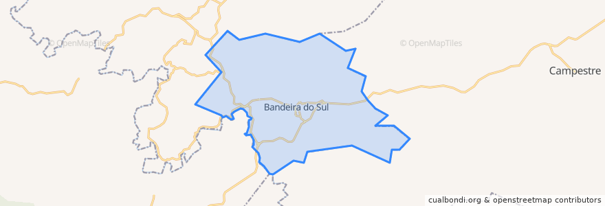 Mapa de ubicacion de Bandeira do Sul.