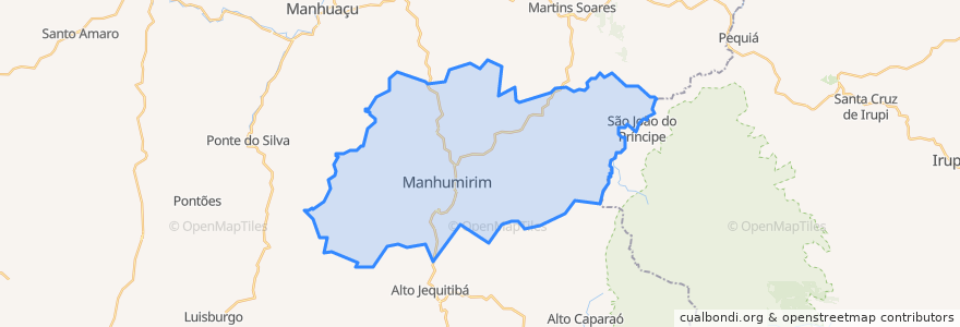 Mapa de ubicacion de Manhumirim.