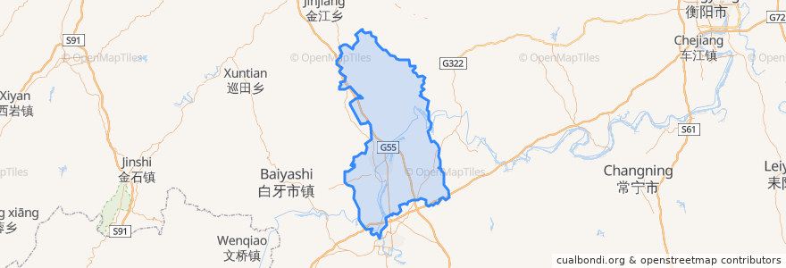 Mapa de ubicacion de 冷水滩区.