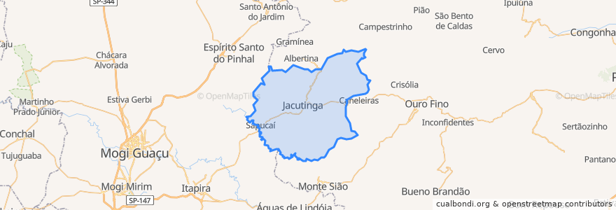 Mapa de ubicacion de Jacutinga.