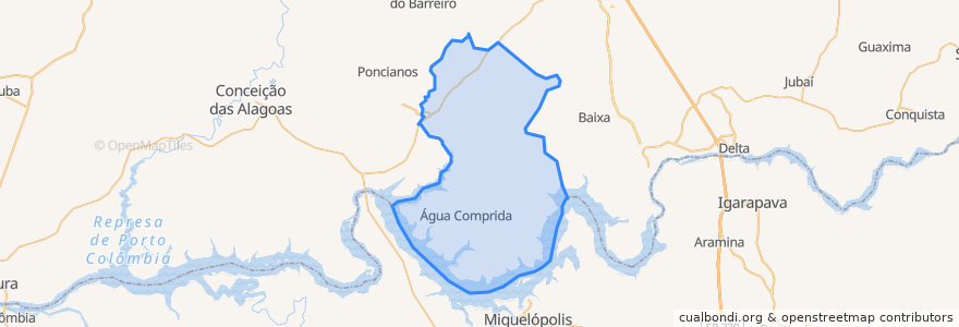 Mapa de ubicacion de Água Comprida.