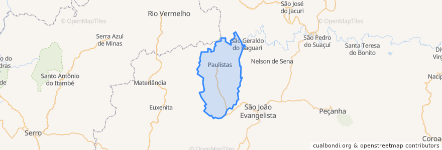 Mapa de ubicacion de Paulistas.