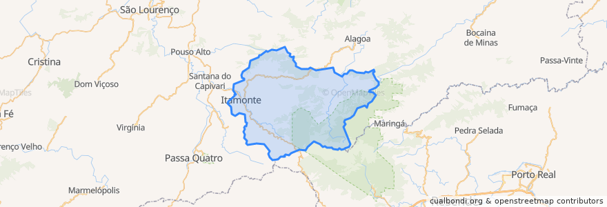 Mapa de ubicacion de Itamonte.