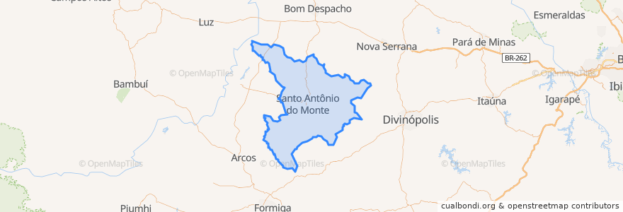 Mapa de ubicacion de Santo Antônio do Monte.