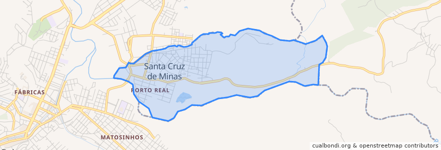 Mapa de ubicacion de Santa Cruz de Minas.