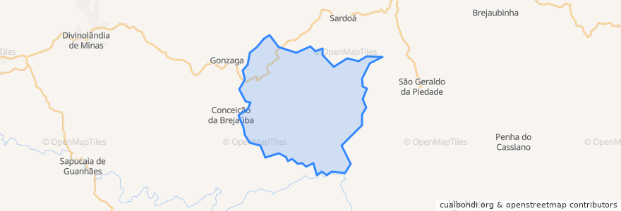 Mapa de ubicacion de Santa Efigênia de Minas.