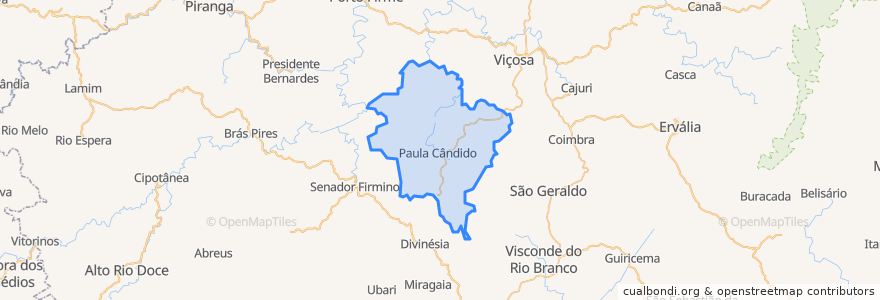 Mapa de ubicacion de Paula Cândido.