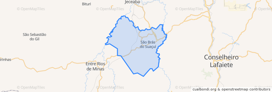 Mapa de ubicacion de São Brás do Suaçuí.