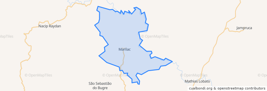 Mapa de ubicacion de Marilac.