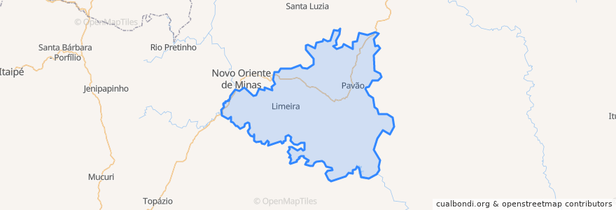 Mapa de ubicacion de Pavão.