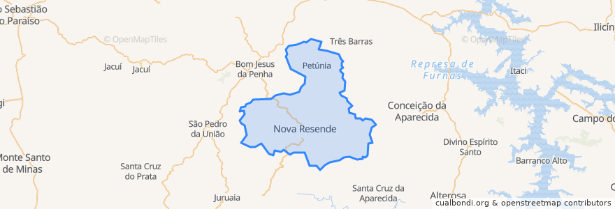 Mapa de ubicacion de Nova Resende.