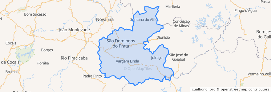 Mapa de ubicacion de São Domingos do Prata.