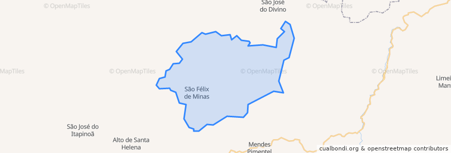 Mapa de ubicacion de São Félix de Minas.