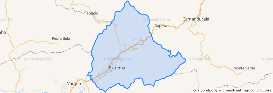 Mapa de ubicacion de Extrema.