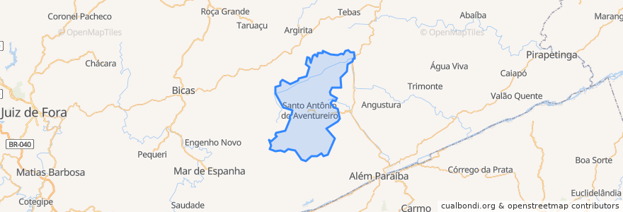 Mapa de ubicacion de Santo Antônio do Aventureiro.