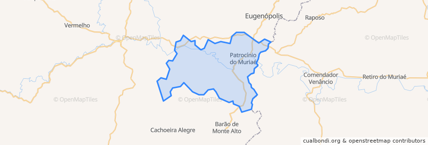 Mapa de ubicacion de Patrocínio do Muriaé.