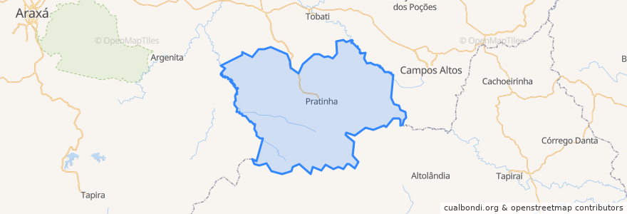 Mapa de ubicacion de Pratinha.