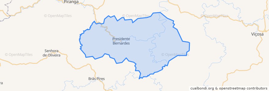 Mapa de ubicacion de Presidente Bernardes.