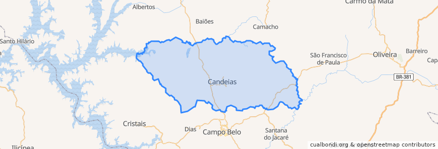 Mapa de ubicacion de Candeias.