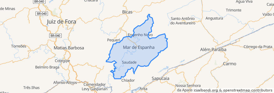 Mapa de ubicacion de Mar de Espanha.